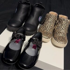 Stylish Kids Black and Leopard Print Shoes